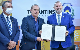 Deputado Antônio Andrade, governador Mauro Carlesse e ministro Onyx Lorenzoni