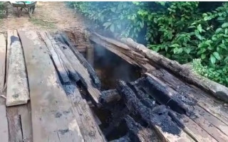 Ponte de madeira é incendiada na zona rural de Babaçulândia. 