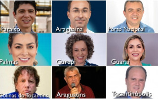 Prefeitos eleitos para comandar as cidades mais populosas do TO a partir de janeiro de 2021. 