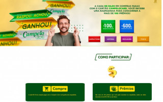 A cada R$ 50 em compra no cartão Campelo Card, você ganha uma raspadinha