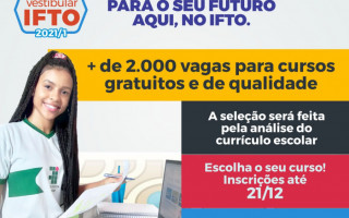 Inscrições podem ser realizadas até 21 de dezembro.