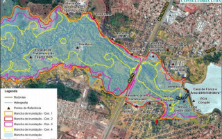 Plano de área de risco para região da Barragem da Hidrelétrica Corujão