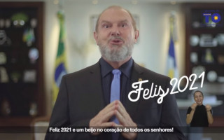 Governador Mauro Carlesse em pronunciamento de fim de ano.