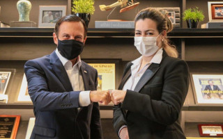 João Dória e Cinthia Ribeiro após encontro em São Paulo 