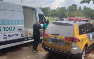 Carregamento de vacina saindo de Palmas com destino a Araguaína