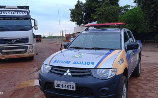 Veículo recuperado pela PM durante a ação.