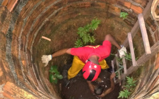 Após queda em cisterna, homem foi resgatado por bombeiros militares