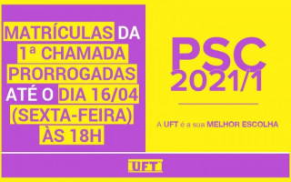 Convocados na 1ª chamada podem se matricular até o dia 16 de abril.