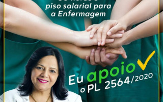 Material divulgado nas redes sociais reforça apoio ao PL da Enfermagem.
