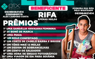 Rifa beneficente em prol de Alex Cardoso Costa