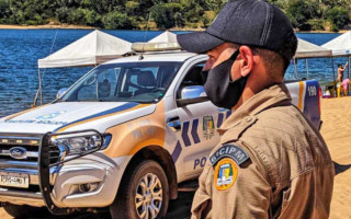 Ações da Polícia Militar na praia de Miracema do Tocantins em 2021. 