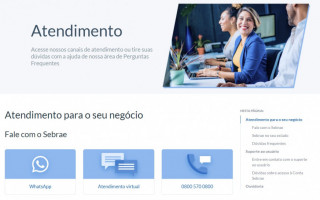 Canal de atendimento Fale com o Sebrae.