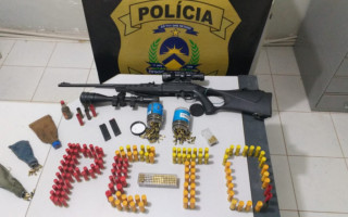 Polícia Civil apreende centenas de munições no sudeste do estado.