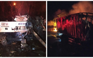 Acidente fatal em Alvorada envolveu dois caminhões.