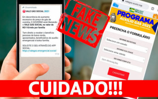 Setas informa que a respectiva página é falsa e orienta os usuários a não inserir dados pessoais na mesma.