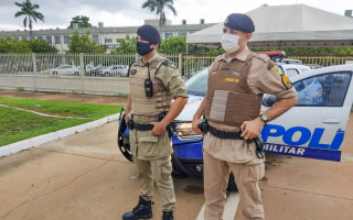 PM durante policiamento na aplicação de provas em Palmas.