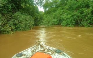 Rio Providência, em Miranorte, onde o garoto Ivan Gabriel teria desaparecido.