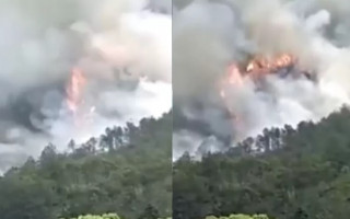 Avião caiu em uma região de montanhas.