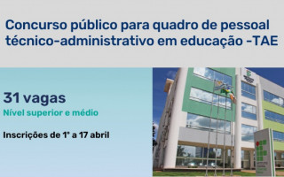 Interessados podem efetuar as inscrições até o dia 17 de abril.