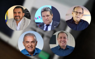 Pré-candidatos ao governo Wanderlei Barbosa, Osires Damaso, Ronaldo Dimas, Paulo Mourão e Luciano Castro. 