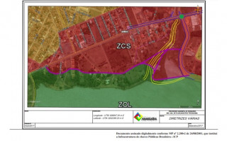  /></a> Em vermelho, Zona de Comércios e Serviços