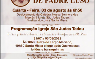 A programação do evento ocorrerá na Igreja São Judas Tadeu 