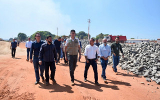 Ministro Marcelo Sampaio e prefeito Wagner Rodrigues no canteiro de obras do Aeroporto de Araguaína 
