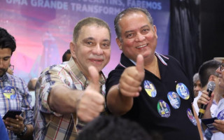 Candidato ao Senado Carlos Amastha durante inauguração do comitê de Dimas. 