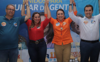 Dulce e Marcelo Miranda embarcam na campanha da senadora Kátia à reeleição 