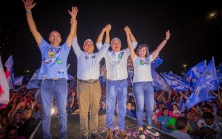 O encontro reuniu milhares de apoiadores.