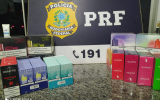 Produtos apreendidos pela PRF.