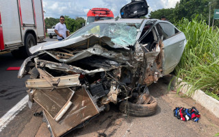 Acidente ocorreu na BR-153, entre o bairro de Fátima e o Daiara. 