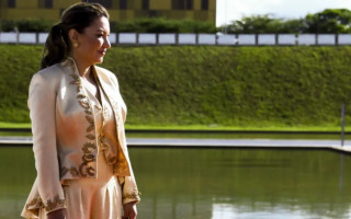 A primeira-dama da República do Brasil, Rosângela Lula da Silva (Janja), durante a cerimônia de posse do presidente Lula. 