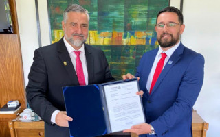    Sec. de Comunicação Márcio Rocha e o ministro da Comunicação da Presidência, Paulo Pimenta