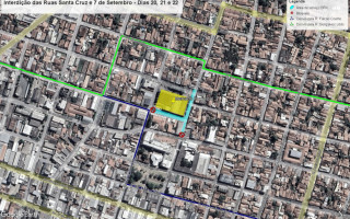 A interdição será nos dias 20, 21 e 22 de fevereiro