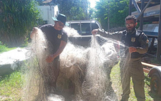 Fiscalização recolheu 1.200 metros de redes de diversas malhas nas margens do Lago da UHE Lajeado, em Miracema