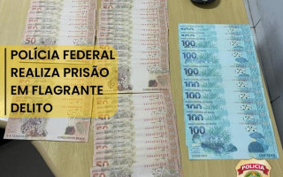 Cédulas falsas apreendidas pela Polícia Federal 