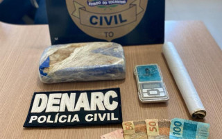 Drogas apreendidas com casal do tráfico preso pela Polícia Civil em Araguaína 