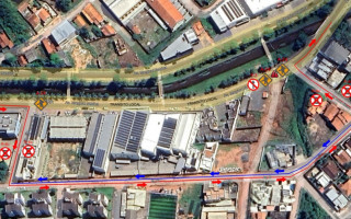Motoristas deverão fazer o desvio na Rua 5 de Outubro, seguindo pela Av. B até a Rua Dom Bosco