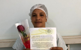 A paciente Francisca Nayana é uma das 137 pessoas que fizeram cirurgia eletiva na última semana.