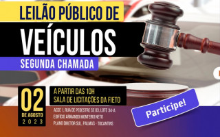 O leilão tem como objetivo a venda dos veículos, sendo ofertado ao maior lance igual ou superior ao valor de avaliação.