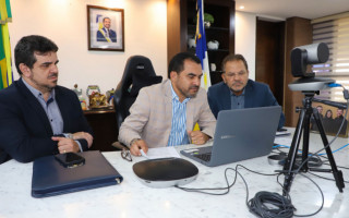 Reunião no gabinete do governador Wanderlei Barbosa contou com a participação do secretário da Seplan, Sergislei de Moura, e o secretário-chefe da Casa Civil, Deocleciano Gomes Filho