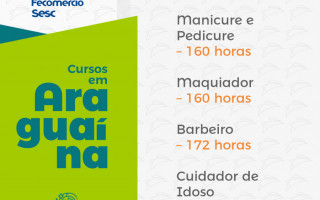 São ofertadas vagas em 8 cursos nas áreas de Beleza e Saúde.