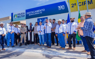 Vice-governador Laurez Moreira afirma que a inauguração do Destacamento da Polícia Militar reafirma o compromisso do Governo do Tocantins