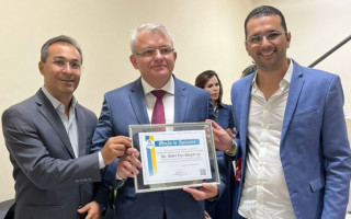 Wagner Rodrigues, conselheiro André Luiz Matos Gonçalves e Marcos Duarte reforçaram o compromisso de Araguaína com todas as ações em prol da Primeira Infância 