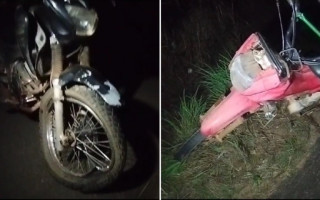 Motos envolvidas no acidente na TO-222, próximo ao cemitério Jardim das Paineiras. 