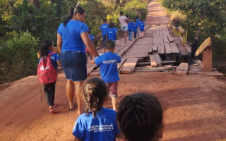 Situação da ponte sobre o Rio Cartucho, na BR-010, na zona rural de Goiatins