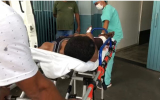 Chegada do homem ao Hospital Regional de Araguaína. 