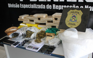 Drogas apreendidas durante operação da polícia.