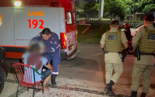 Vítima sofreu várias lesões pelo corpo e foi atendida pelo Samu. 